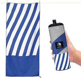 img 4 attached to 🏖️ VENTURE 4TH Oversize XL Microfiber Beach Towel 78x35” - Ideal for Beach, Pool, Swim, Shower, Travel. Lightweight, Quick Dry, Sand Free, Compact & Easy to Carry - Dark Blue Extra Large Towel