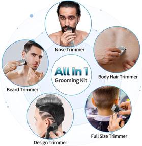 img 3 attached to 🧔 RLSOO All-in-One Beard Trimmer for Men - Waterproof Hair Clippers, Cordless and Rechargeable Grooming Kit for Body, Mustache, Nose, Ear, Facial - LED Display with Storage Dock