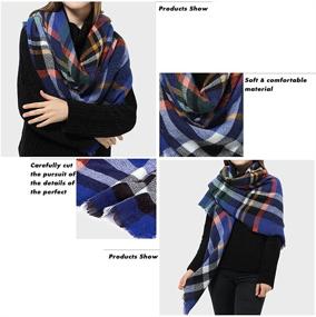 img 1 attached to 🧣 Womens Winter Tartan Plaid Blanket Scarf - Square Shawl Wrap for Better SEO