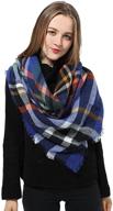 🧣 womens winter tartan plaid blanket scarf - square shawl wrap for better seo logo