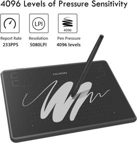 img 2 attached to 🖌️ HUION Inspiroy H430P OSU Graphic Tablet for Students - Battery-Free Stylus, 4 Express Keys, Includes Glove - Mac, PC, and Android Mobile Compatible
