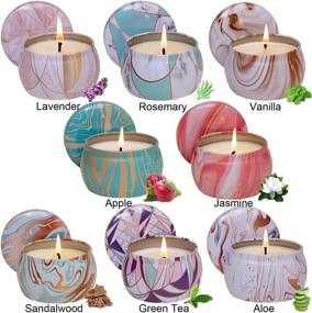 img 3 attached to 🕯️ Scented Candles Gift Set for Women: 8 Pack 4.4oz Soy Wax Portable Candle Travel Tin Aromatherapy Candles for Stress Relief, Bath, Yoga, Sleep, Meditation - Ideal Birthady, Thanksgiving, Christmas Candle Gifts