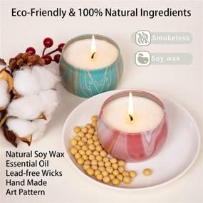 img 2 attached to 🕯️ Scented Candles Gift Set for Women: 8 Pack 4.4oz Soy Wax Portable Candle Travel Tin Aromatherapy Candles for Stress Relief, Bath, Yoga, Sleep, Meditation - Ideal Birthady, Thanksgiving, Christmas Candle Gifts