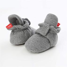img 1 attached to LAFEGEN Baby Booties: Soft Lined Non-Slip Gripper Slipper Socks for Boys and Girls | Newborn Infant Toddler Crib Shoes | First Walker Sneakers 0-18 Months