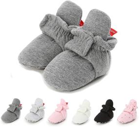 img 4 attached to LAFEGEN Baby Booties: Soft Lined Non-Slip Gripper Slipper Socks for Boys and Girls | Newborn Infant Toddler Crib Shoes | First Walker Sneakers 0-18 Months