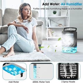 img 2 attached to 🌬️ Portable Personal Air Conditioner with Remote Control, Small AC Unit, Mini Portable Air Conditioner Fan, Misting Fan Desk Air Cooler