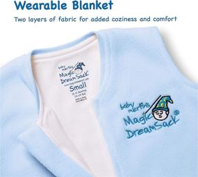 img 1 attached to 👶 Baby Merlin's Magic Dream Sack - Double Layer Microfleece Wearable Blanket in Blue for 6-12 Months