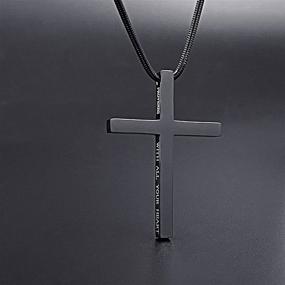 img 1 attached to Мужское крестное ожерелье из нержавеющей стали с подвеской нацы Strength Bible Verse - ожерелья XOYOYZU для мальчиков