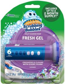 img 1 attached to 🧼 Scrubbing Bubbles (2-Pack) Toilet Cleaning Gel - Lavender Meadow Scent, 1 Dispenser with 6 Gel Stamps - 1.34 OZ