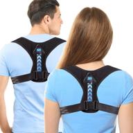 ultimate adjustable posture corrector for men and women - premium upper back brace for clavicle support, neck & shoulder pain relief, and upright straightening - unmatched comfort and effectiveness логотип