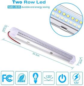 img 1 attached to 🚗 ROYFACC 12V Interior LED Light Bar - 4Pcs White Lamp with 72 LEDs | Universal Strip Light for Car Camper Van Bus Caravan Boat Motorhome Indoor Kitchen Bathroom | ON/Off Switch Included