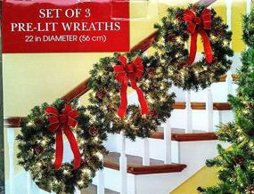 img 3 attached to Shop the Festive Nantucket 22-Inch Lighted 🎄 Christmas Wreaths - Get the 3 Wreath Set Today!