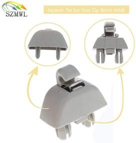 img 3 attached to 🧲 SZMWL Sun Visor Hook Clips for Audi A6 C6 & VW Passat B7 - Interior Visor Clip, Gray