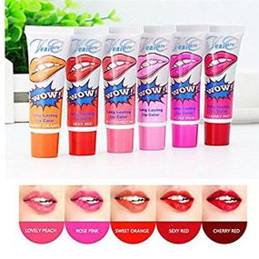 img 3 attached to 💄 Peel Off Tattoo Magic Color Mask: Waterproof Long Lasting Lip Gloss in 6 Vibrant Shades