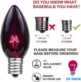 img 2 attached to Couah 25 Pack Dark Purple Black C7 Outdoor String Light Bulbs - Halloween & Christmas Replacement Bulbs, C7 String Lights Replacement Bulbs - C7/E12 Candelabra Base - 5 Watts