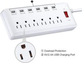 img 2 attached to Protector Outlets Charging Extension Extender Power Strips & Surge Protectors