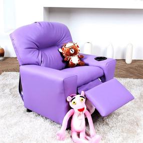 img 1 attached to 🪑 JC HOME Paso Kids Recliner: Small, Stylish & Comfortable in Light Purple