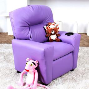 img 2 attached to 🪑 JC HOME Paso Kids Recliner: Small, Stylish & Comfortable in Light Purple