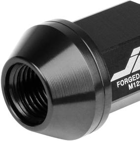 img 1 attached to 🔧 J2 Engineering LN-T7-024-125-BK Set of 20 M12 x 1.25 7075-T6 Aluminum Close-End Lug Nuts (Black) with Socket Adapter - 35mm Length