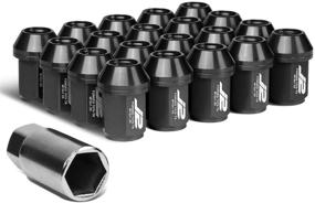 img 4 attached to 🔧 J2 Engineering LN-T7-024-125-BK Set of 20 M12 x 1.25 7075-T6 Aluminum Close-End Lug Nuts (Black) with Socket Adapter - 35mm Length