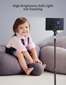 img 3 attached to 🎥 RALENO Светодиодный видео свет со встроенным аккумулятором, яркость биколора 3200K-5600K, CRI95+, ЖК-дисплей, двойное питание, USB-камера свет для детской фотографии, видеороликов на YouTube, интервью