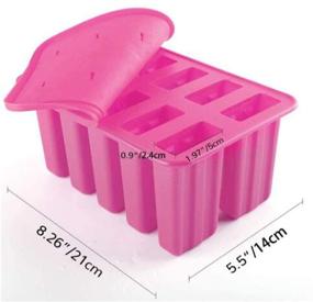 img 1 attached to 🍦 Popsicle Molds Shape Maker - Set of 10 Homemade Ice Pop Molds: Food Grade Silicone, BPA-Free Popsicle Moulds with 50 Popsicle Sticks, 50 Popsicle Bags, Silicone Funnel, and Cleaning Brush (Pink)