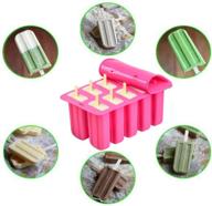 🍦 popsicle molds shape maker - set of 10 homemade ice pop molds: food grade silicone, bpa-free popsicle moulds with 50 popsicle sticks, 50 popsicle bags, silicone funnel, and cleaning brush (pink) logo