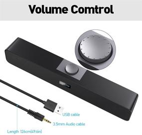 img 1 attached to HiFi Stereo Bluetooth 5.0 & 3.5mm Aux-in Computer Speakers, VOTNTUT Wired PC Speakers for Desktop, Laptop, Tablets – USB Powered