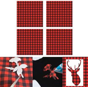 img 3 attached to 🔥 EBaokuup 4 Sheet Buffalo Plaid Heat Transfer Vinyl - 12x12 Fabric Iron-on Buffalo Plaid Cloth Sheet - Self Adhesive Craft Printed Sheets - Ideal for Shirt and DIY Craft Projects