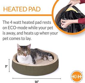 img 3 attached to 🐱 K&amp;H PET PRODUCTS Thermo-Kitty Cuddle Up Cozy Bed