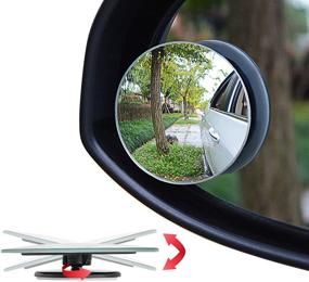img 4 attached to Ampper Blind Spot Mirror, 2-Inch Round HD Glass Convex Rear View Mirror, Pack of 2