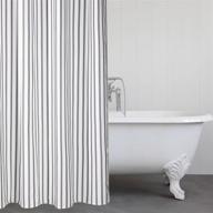 🚿 felisa vertical stripe fabric shower curtain, yarn-dyed farmhouse chic style, light black and white, 72"x72 logo