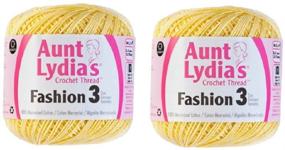 img 3 attached to Aunt Lydia's Crochet Thread - 🧶 Size 3 - Pack of 2 - Maize