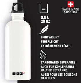 img 3 attached to 🚰 SIGG Traveller White Water Bottle (0.6 L): Pollutant-Free, Leakproof Metal Bottle for Travel & More