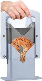 img 2 attached to 🥯 Cheer Collection Bagel Slicer - Guillotine Style with Safety Shield - Stainless Steel Blade for Cutting Bagels - Fits Bagels up to 2&#34; Thickness and 4.5&#34; Diameter