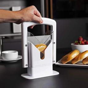 img 1 attached to 🥯 Cheer Collection Bagel Slicer - Guillotine Style with Safety Shield - Stainless Steel Blade for Cutting Bagels - Fits Bagels up to 2&#34; Thickness and 4.5&#34; Diameter