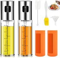 🌿 eeenfy olive oil sprayer - 2 pack food-grade glass oil spray dispenser - bbq, baking, roasting, grilling, salad - 100ml logo