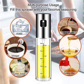 img 2 attached to 🌿 Eeenfy Olive Oil Sprayer - 2 Pack Food-Grade Glass Oil Spray Dispenser - BBQ, Baking, Roasting, Grilling, Salad - 100ml