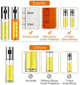 img 1 attached to 🌿 Eeenfy Olive Oil Sprayer - 2 Pack Food-Grade Glass Oil Spray Dispenser - BBQ, Baking, Roasting, Grilling, Salad - 100ml