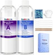 🔮 fansarriche 30oz epoxy resin: crystal clear casting resin for jewelry making, art & crafts - non-toxic, bonus droppers, sticks, gloves, and glitter logo