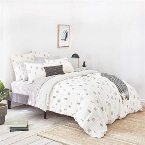 img 4 attached to Splendid Home Crosshatch Comforter Ivory