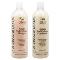 la-brasiliana uno keratin & collagen duo - shampoo and conditioner set, 33.8oz bottles logo