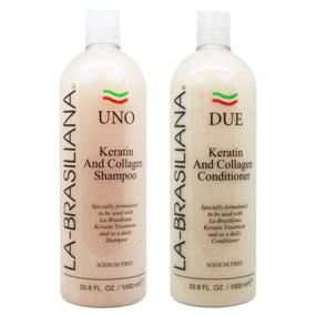 img 1 attached to La-Brasiliana Uno Keratin & Collagen Duo - Shampoo and Conditioner Set, 33.8oz Bottles