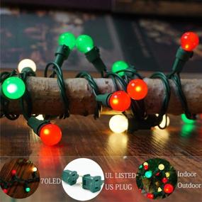 img 3 attached to 🎄 BOHON Christmas Lights Outdoor - 2 Sets 19FT 70 LEDs Multi Color UL Certified Christmas String Lights with Pearlized Glass Bulbs - Indoor Party Tree Holiday Halloween Decor - Extendable