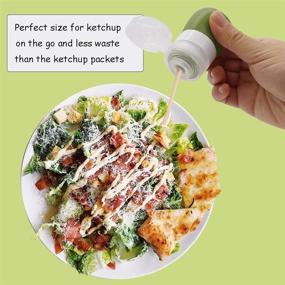 img 3 attached to 🥗 Ksooly 5-Pack 1.3Oz. Squeeze Salad Dressing Bottles - Portable, BPA Free, Food-Grade Silicone with Cleaning Brush