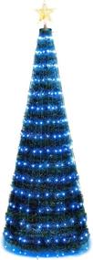 img 4 attached to 🎄 6FT Pre-Lit Artificial Christmas Tree - 314 Multicolored LED Lights with 18 Flash Modes, Quick Install Foldable Stand - Ideal for Indoor and Outdoor Holiday Decoration