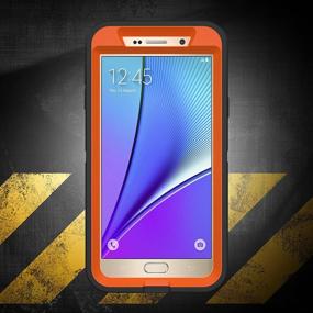 img 2 attached to Прочный и надежный чехол для Galaxy Note 5 с встроенным защитным экраном и клипсой на пояс - серия бронежилетов ToughBox Armor