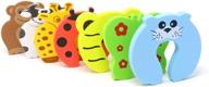 🦁 honbay 7pcs unique cartoon animal cushion child safety door stopper set - childproof curve shaped foam door stoppers логотип