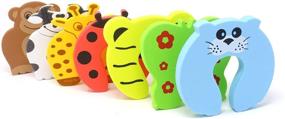 img 4 attached to 🦁 Honbay 7PCS Unique Cartoon Animal Cushion Child Safety Door Stopper Set - Childproof Curve Shaped Foam Door Stoppers