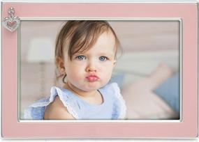 img 3 attached to 👶 MIMOSA MOMENTS Silver Plated Metal Baby Picture Frame: Showcasing Adorable Memories with Pink Enamel and Heart Charm (4x6", Silver & Pink)